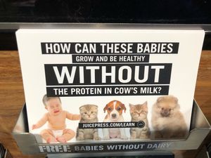 lots of postcards in-shoppe.  at Juice Press - Hudson Square in New York City