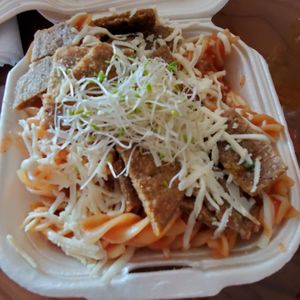 Pasta at Akarma Vegan in Mexico City