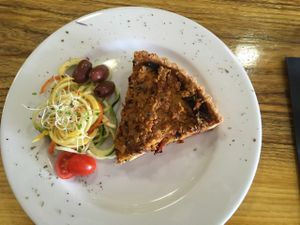 Vegan quiche at Vibrance in Albuquerque