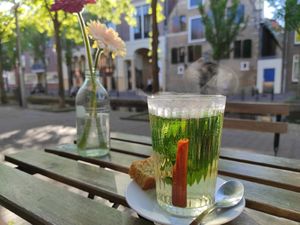 Tea mint and cinnamon at Hummus in Delft