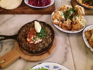 Lentils and Baked Coliflower at Hummus in Delft