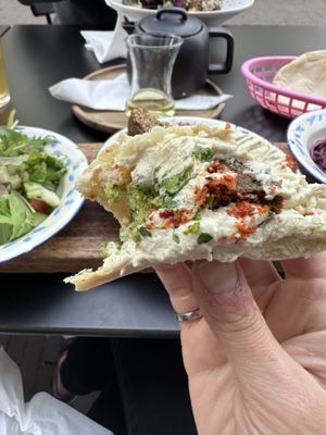 Falafel hummus pita  at Hummus in Delft