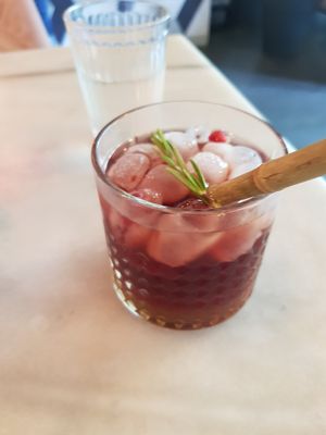 Forgot what it's called... Morocco mule?? But fresh and vibrant tasting. at Hummus in Delft