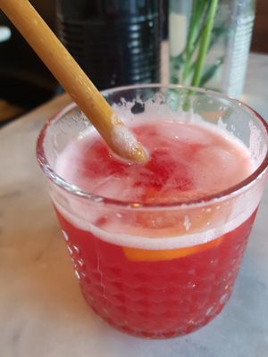 Raspberry & rose lemonade at Hummus in Delft