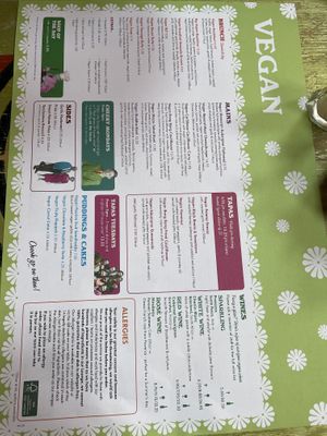 Vegan menu! The options!  at Lounges - Nautico Lounge in Weymouth