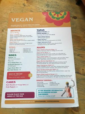 New menu card at Lounges - Nautico Lounge in Weymouth