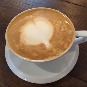 Soya latte at Cartwheel Coffee in Nottingham