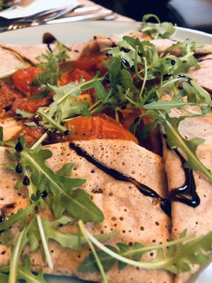 Wrap with Hummus and tomatoes  at Hommage in Cologne