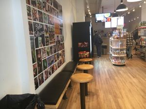 Seating inside at Juice Press - Flatiron in New York City