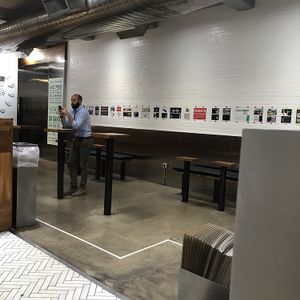 largest seating area at Juice Press -  Murray St in New York City
