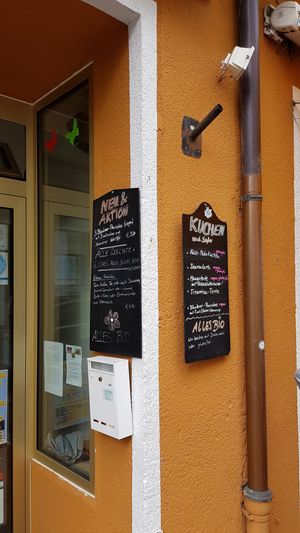 Menu at Cafe Miteinander in Murnau