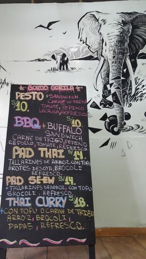 Daily menu! Prices include refresco de piña. at Gordo Gorila in Mancora