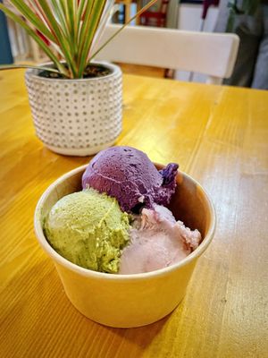 Ube, mint, and lavender   at Balaram Eis in Berlin