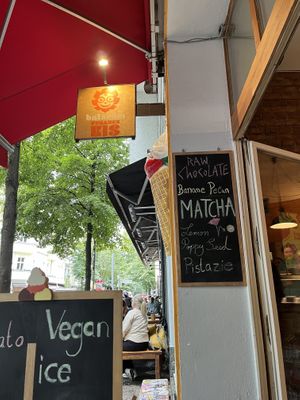 Outside signage  at Balaram Eis in Berlin