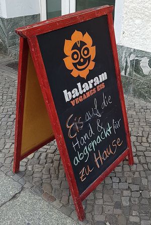 "Ice cream for now or for take-away" at Balaram Eis in Berlin