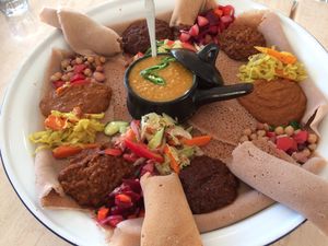 Vegan share platter at Injera House  in Mirrabooka
