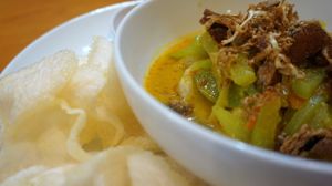 Curry Rice Cake at Grassland Vegetarian Restaurant in Jakarta