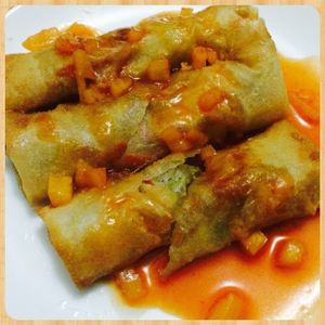 Fried Spring Rolls at Grassland Vegetarian Restaurant in Jakarta