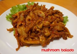 Mushroom Balado at Grassland Vegetarian Restaurant in Jakarta
