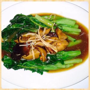 Kailan Saos Jamur at Grassland Vegetarian Restaurant in Jakarta