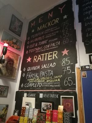 Menu at Cafe Jesusbaren in Malmo