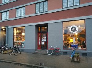 Outside the restaurant at Cafe Jesusbaren in Malmo