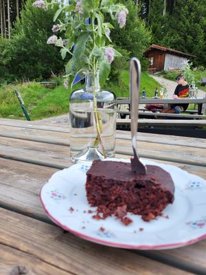 Vegan chocolatecake at Huendeleskopfhuette in Pfronten-kappel