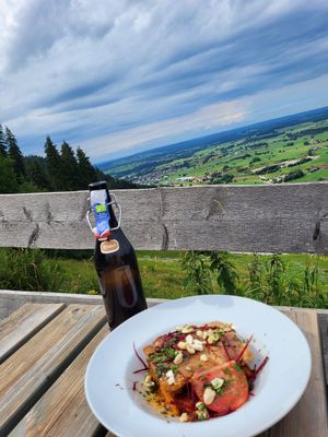 Vegan Zucchinilasagne at Huendeleskopfhuette in Pfronten-kappel