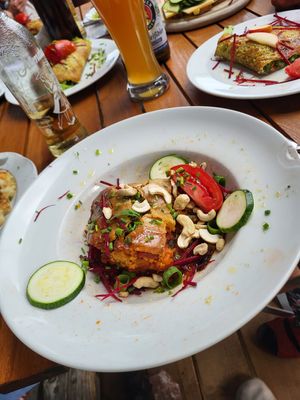Vegane Zucchinilasagne at Huendeleskopfhuette in Pfronten-kappel