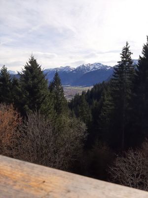 Aussicht von der Terrasse at Huendeleskopfhuette in Pfronten-kappel