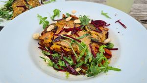 Zucchinilasagne at Huendeleskopfhuette in Pfronten-kappel