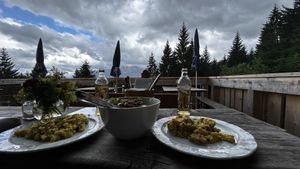 Käsespätzle mit Ausblick   at Huendeleskopfhuette in Pfronten-kappel