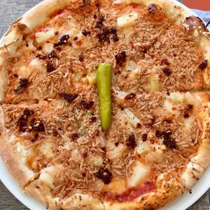 veggie hawaii pizza at Town Grill in Malmo