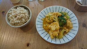 Cauliflower in cashew sauce with organic brown rice. at Flourish 元禾食堂 - Yuán Hé ShíTáng in Taipei