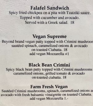 Lots of delicious vegan options.  at Priest Station Cafe in Big Oak Flat