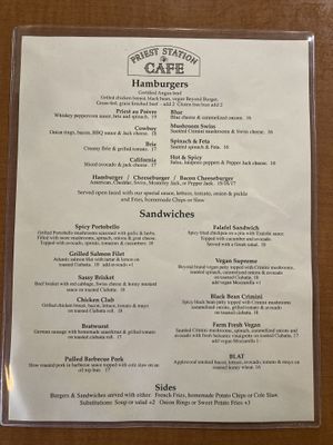   at Priest Station Cafe in Big Oak Flat