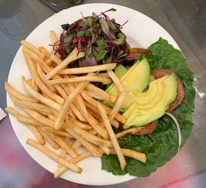 Vegan supreme without the bun. Yum!  at Priest Station Cafe in Big Oak Flat