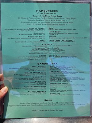 Part of the current menu at Priest Station Cafe in Big Oak Flat