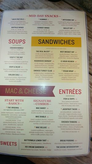 menu1 at McCoy's Public House in Kansas City