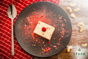 Raw Vegan Rasberry Cheese Cake at oFarm Organic Cafe in Brookvale