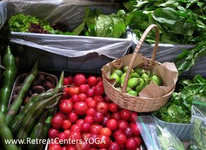 Fresh produce at Ecosavia in Bogota