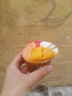 The flavors are really intense, and you can taste the actual fruit. at Amorino in Valletta