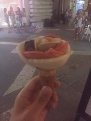 You can combine as many different flavors as you like. at Amorino in Valletta