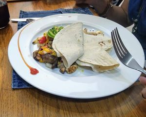 Tacos with mushrooms and veggies at Reforma Market in Veracruz