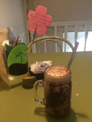 Vegan almond milk hot chocolate at Cafe Temple in Galway