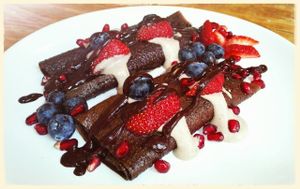 Raw pancake with fruits at AkoRepa in Presov