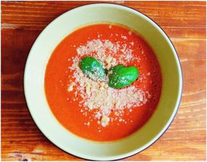 Raw tomato soup with parmesan at AkoRepa in Presov