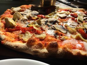 vegan pizza with Mozzarisella cheese  at Zizzi in Newcastle Upon Tyne