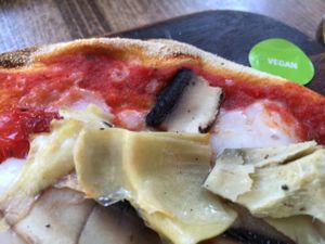 vegan pizza with Mozzarisella cheese  at Zizzi in Newcastle Upon Tyne