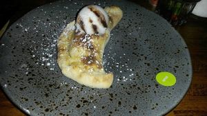 Vegan dessert calzone  at Zizzi in Newcastle Upon Tyne